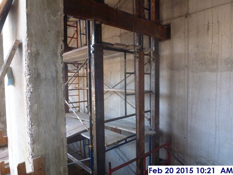 Installing Elevator 1,2,3 steel guide rails Facing South